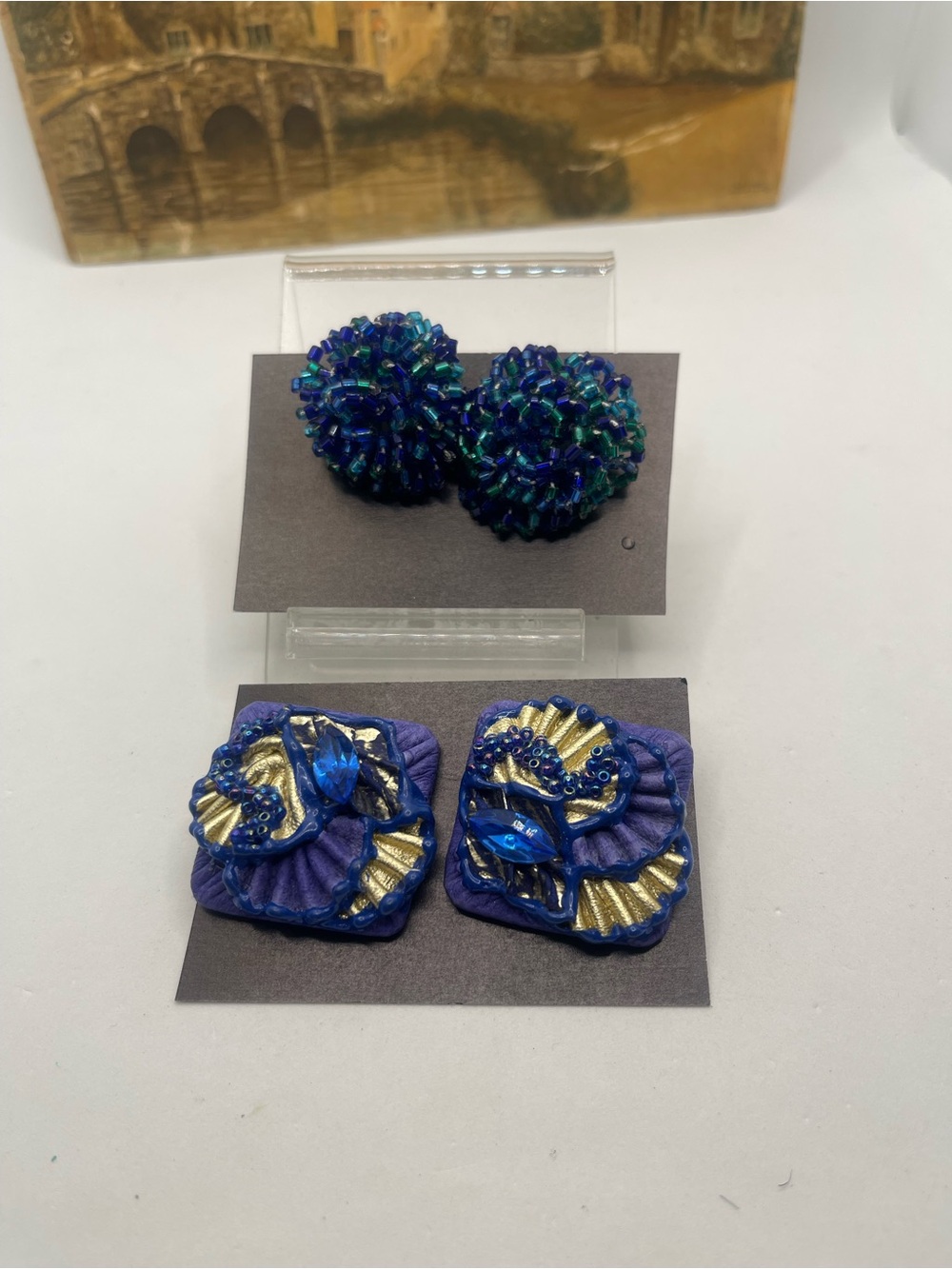 Women’s Purple & Blue Beaded Earrings – Designer Style